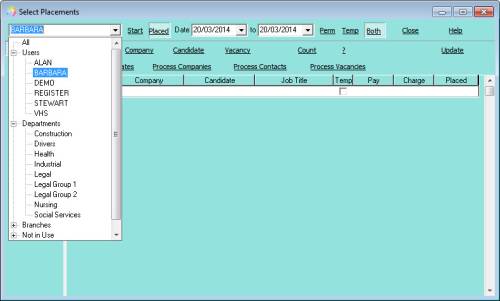 Placement selector