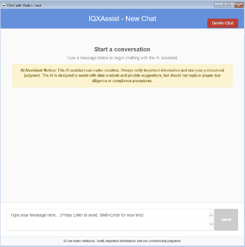 The main chat interface showing a conversation history The main chat interface showing a conversation history