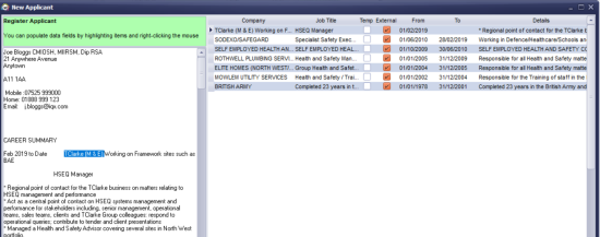 Employment History Parsing Employment History Parsing